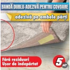 Banda dublu-adeziva pentru covoare, presuri, mochete, rola 50mm x 5m