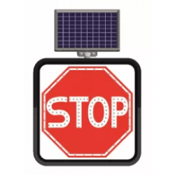 Indicator rutier solar cu leduri pentru semnalizare: STOP