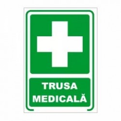 Trusa medicala, semn din plastic, 20x30cm